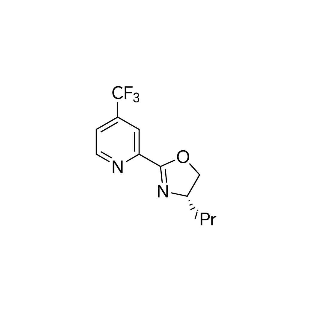 (S)-4-Isopropyl-2-(4-(trifluoromethyl)pyridin-2-yl)-4,5-dihydrooxazole structure diagram