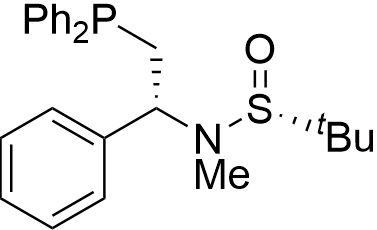 (R)-N-((R)-2-(Diphenylphosphino)-1-phenylethyl)-N,2-dimethylpropane-2-sulfinamide structure diagram