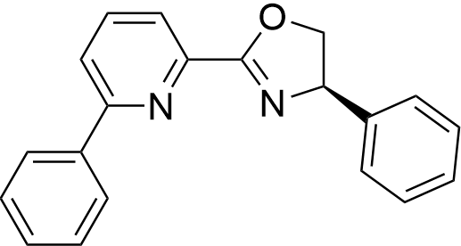 (R)-4-Phenyl-2-(6-phenylpyridin-2-yl)-4,5-dihydrooxazole structure diagram