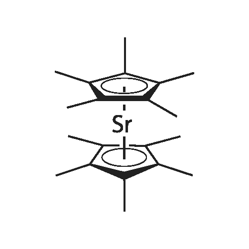 Bis(1,2,3,4,5-pentamethylcyclopenta-2,4-dien-1-yl)strontium structure diagram