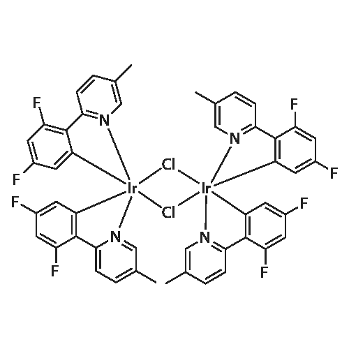 iridium(III) tetrakis(3,5-difluoro-2-(5-methylpyridin-2-yl)benzen-1-ide) dichloride structure diagram