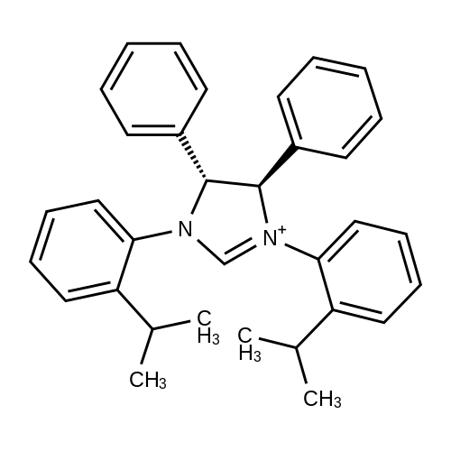 (4R,5R)-1,3-Bis(2-isopropylphenyl)-4,5-diphenyl-4,5-dihydro-1H-imidazol-3-ium structure diagram
