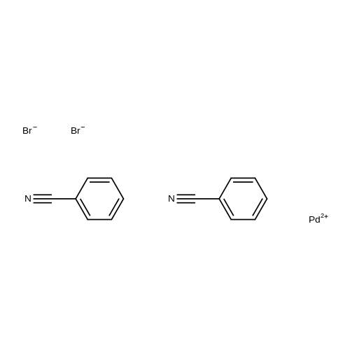 Bis(benzonitrile)palladium(II) bromide structure diagram
