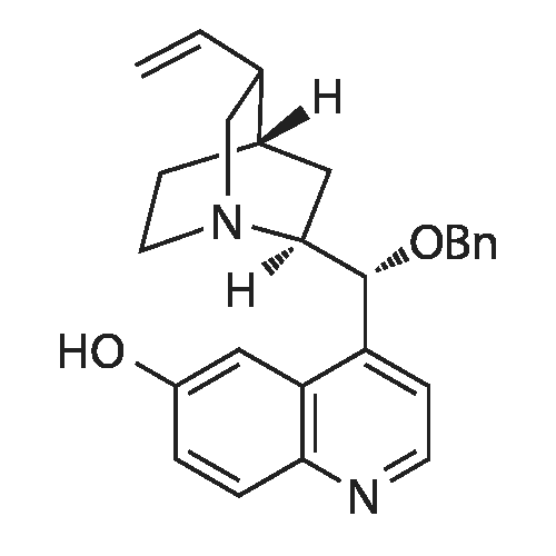 4-((1R)-(Benzyloxy)((1S,2S,5R)-5-vinylquinuclidin-2-yl)methyl)quinolin-6-ol structure diagram