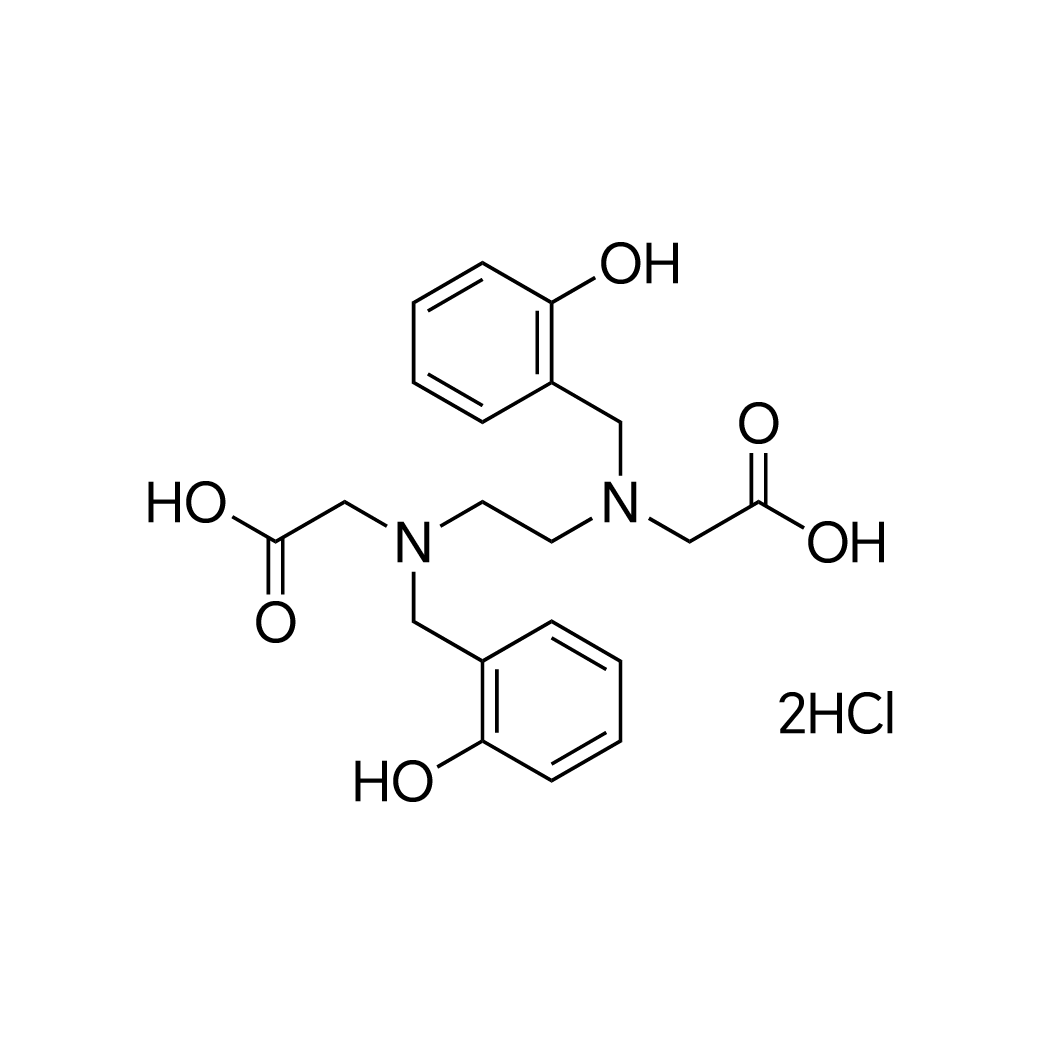 2,2'-(Ethane-1,2-diylbis((2-hydroxybenzyl)azanediyl))diacetic acid dihydrochloride structure diagram