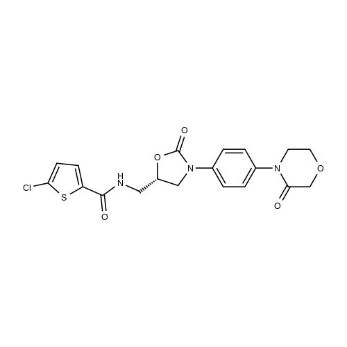(S)-5-Chloro-N-((2-oxo-3-(4-(3-oxomorpholino)phenyl)oxazolidin-5-yl)methyl)thiophene-2-carboxamide structure diagram