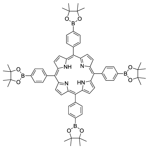 5,10,15,20-Tetrakis(4-(4,4,5,5-tetramethyl-1,3,2-dioxaborolan-2-yl)phenyl)porphyrin structure diagram