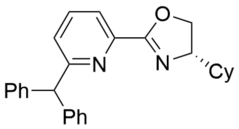 (S)-2-(6-Benzhydrylpyridin-2-yl)-4-cyclohexyl-4,5-dihydrooxazole structure diagram