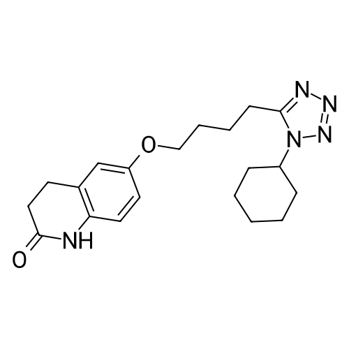 6-(4-(1-Cyclohexyl-1H-tetrazol-5-yl)butoxy)-3,4-dihydroquinolin-2(1H)-one structure diagram