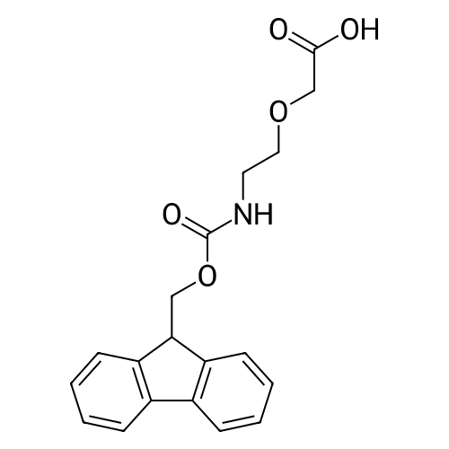2-(2-((((9H-Fluoren-9-yl)methoxy)carbonyl)amino)ethoxy)acetic acid structure diagram