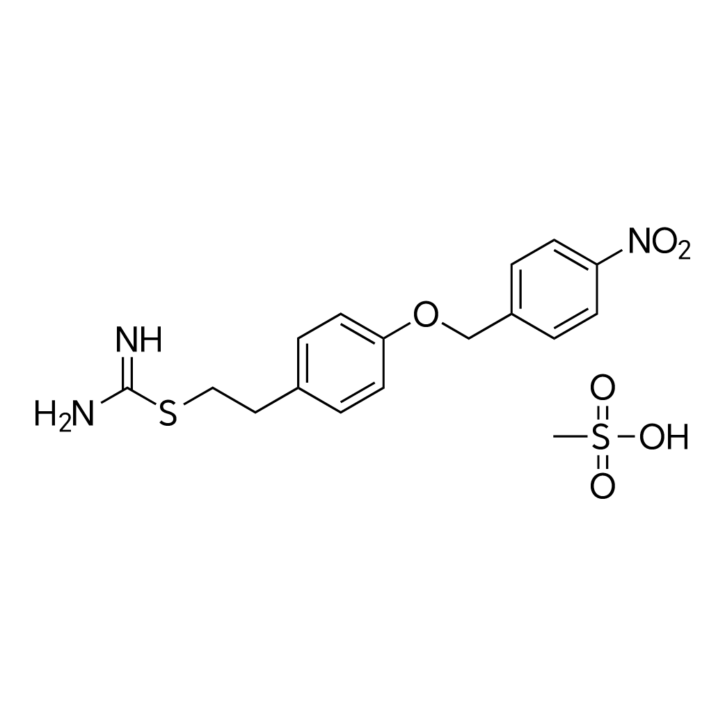 4-((4-Nitrobenzyl)oxy)phenethyl carbamimidothioate methanesulfonate structure diagram