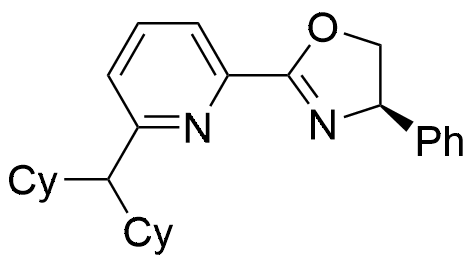 (R)-2-(6-(Dicyclohexylmethyl)pyridin-2-yl)-4-phenyl-4,5-dihydrooxazole structure diagram