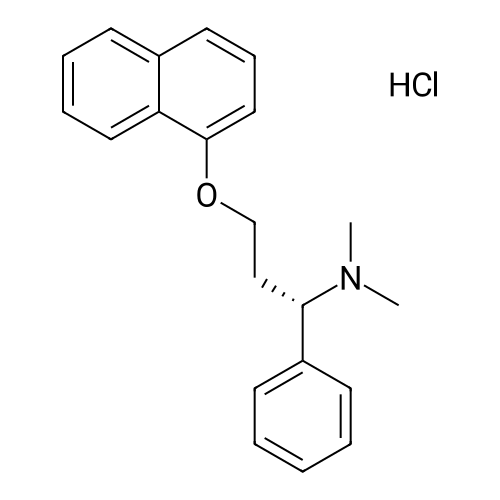 (S)-N,N-Dimethyl-3-(naphthalen-1-yloxy)-1-phenylpropan-1-amine hydrochloride structure diagram