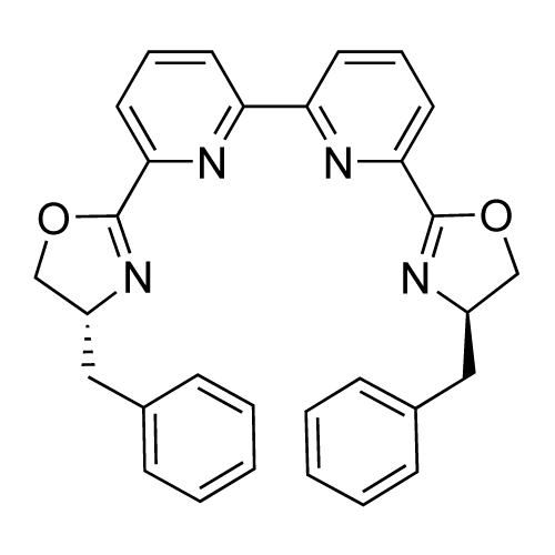 6,6'-Bis((R)-4-benzyl-4,5-dihydrooxazol-2-yl)-2,2'-bipyridine structure diagram