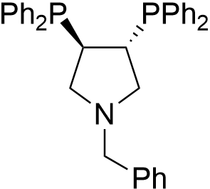 (3R,4R)-1-Benzyl-3,4-bis(diphenylphosphino)pyrrolidine structure diagram