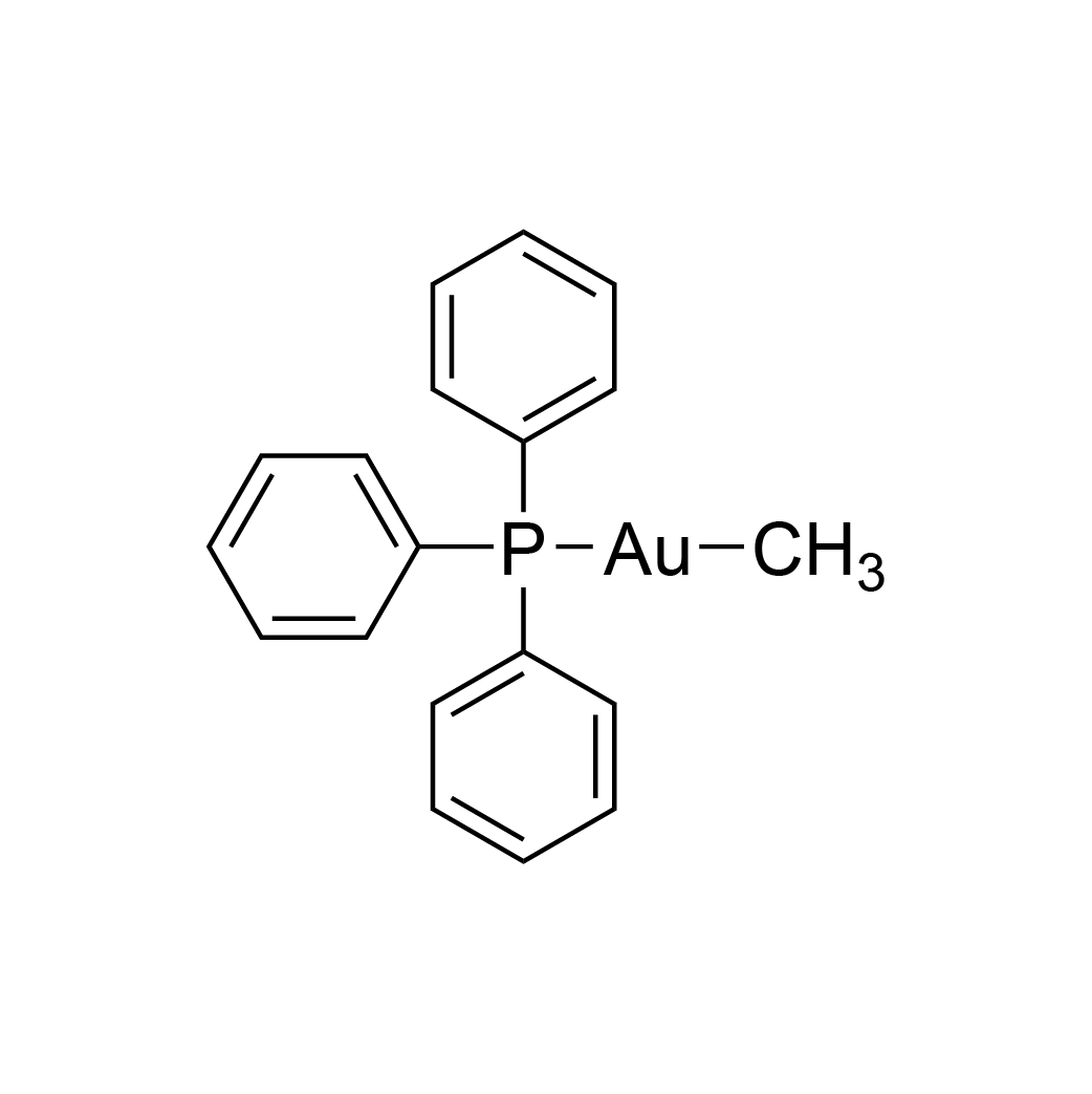 Methyl(triphenylphosphine)gold(I) structure diagram