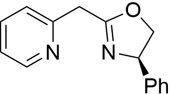 (R)-4-Phenyl-2-(pyridin-2-ylmethyl)-4,5-dihydrooxazole structure diagram