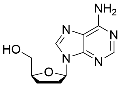 ((2S,5R)-5-(6-Amino-9H-purin-9-yl)tetrahydrofuran-2-yl)methanol structure diagram