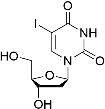 1-((2R,4S,5R)-4-Hydroxy-5-(hydroxymethyl)tetrahydrofuran-2-yl)-5-iodopyrimidine-2,4(1H,3H)-dione structure diagram