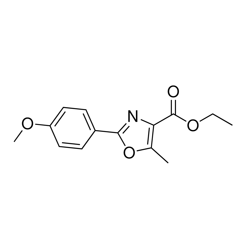 Ethyl 2-(4-methoxyphenyl)-5-methyloxazole-4-carboxylate structure diagram