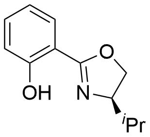 (R)-2-(4-Isopropyl-4,5-dihydrooxazol-2-yl)phenol structure diagram