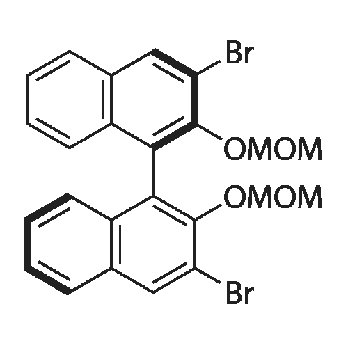 (R)-3,3'-Dibromo-2,2'-bis(methoxymethoxy)-5,5',6,6',7,7',8,8'-octahydro-1,1'-binaphthalene structure diagram