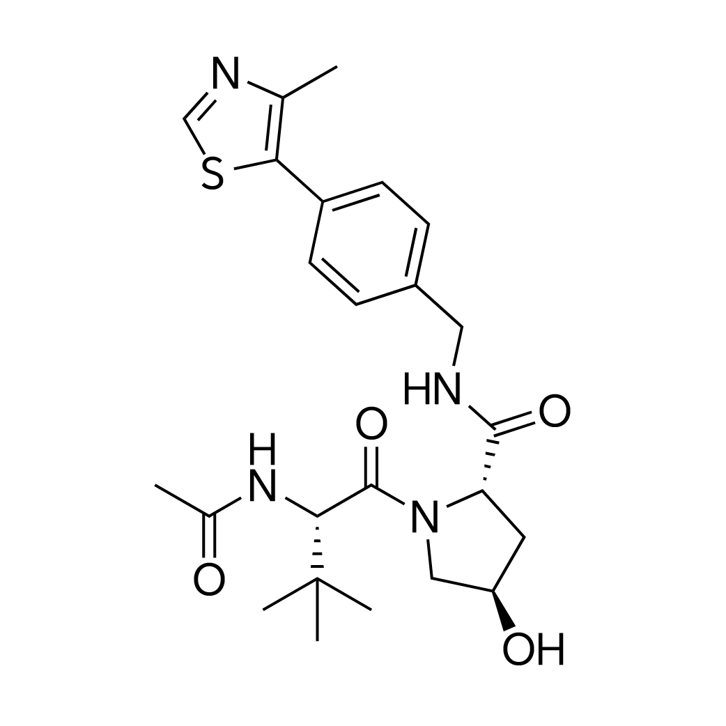 (2S,4R)-1-((S)-2-Acetamido-3,3-dimethylbutanoyl)-4-hydroxy-N-(4-(4-methylthiazol-5-yl)benzyl)pyrrolidine-2-carboxamide structure diagram