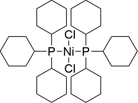 Bis(tricyclohexylphosphine)nickel(II) chloride structure diagram