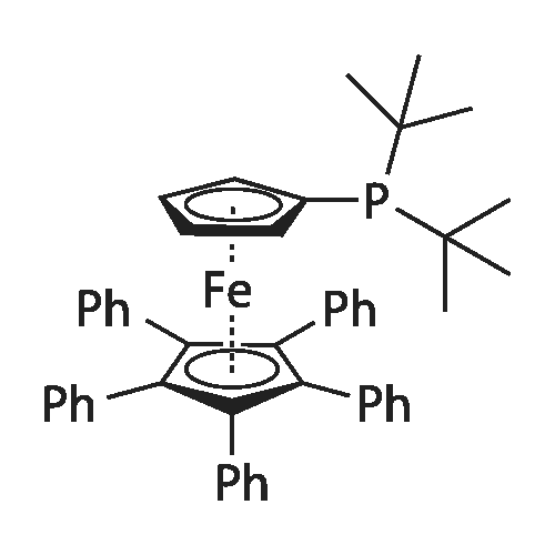 1,2,3,4,5-Pentaphenyl-1'-(di-tert-butylphosphino)ferrocene structure diagram