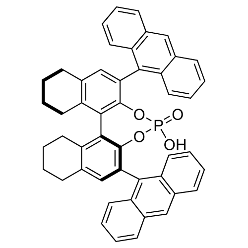 (S)-3,3'-Bis(9-anthracenyl)-5,5',6,6',7,7',8,8'-octahydro-1,1'-bi-2-naphthyl Hydrogen Phosphate structure diagram