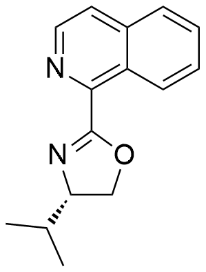 (S)-4-isopropyl-2-(isoquinolin-1-yl)-4,5-dihydrooxazole structure diagram
