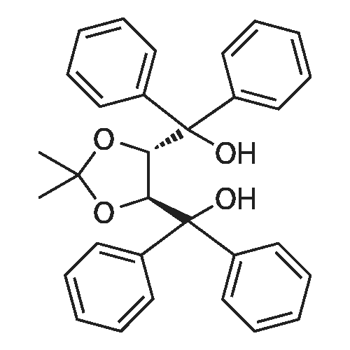 ((4S,5S)-2,2-dimethyl-1,3-dioxolane-4,5-diyl)bis(diphenylmethanol) structure diagram