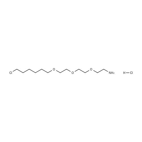 2-(2-(2-((6-Chlorohexyl)oxy)ethoxy)ethoxy)ethan-1-amine hydrochloride structure diagram
