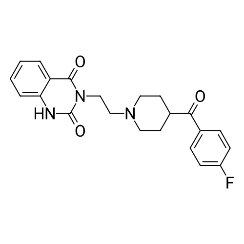 3-(2-(4-(4-Fluorobenzoyl)piperidin-1-yl)ethyl)quinazoline-2,4(1H,3H)-dione structure diagram