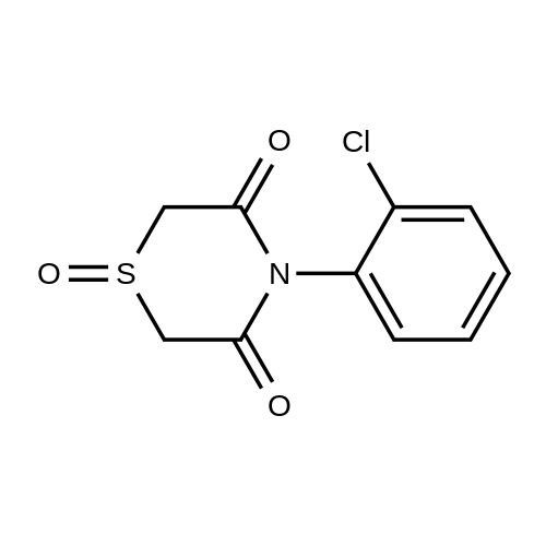 4-(2-Chlorophenyl)thiomorpholine-3,5-dione 1-oxide structure diagram