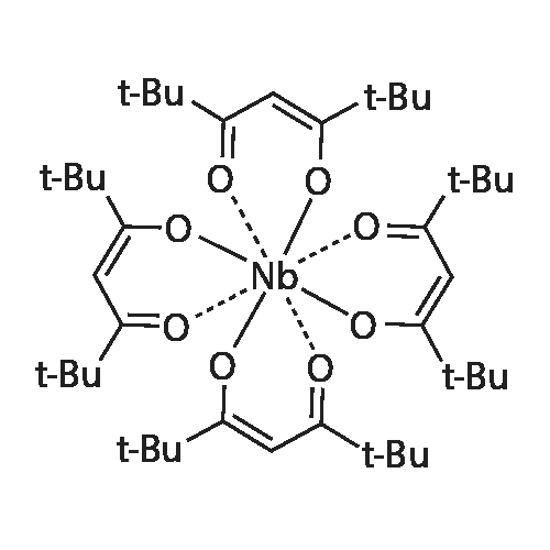 Tetrakis(2,2,6,6-tetramethyl-3,5-heptanedionato)niobium(IV) structure diagram