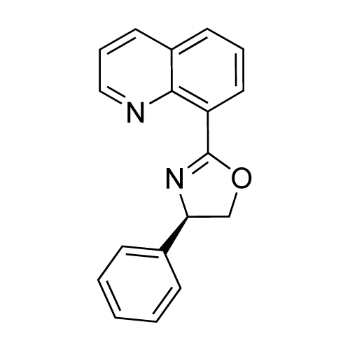(R)-4-Phenyl-2-(quinolin-8-yl)-4,5-dihydrooxazole structure diagram