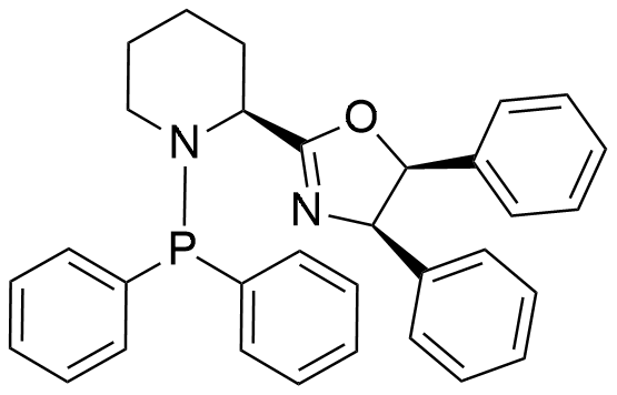 (4R,5S)-2-((S)-1-(Diphenylphosphanyl)piperidin-2-yl)-4,5-diphenyl-4,5-dihydrooxazole structure diagram