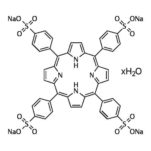 4,4',4'',4'''-(Porphine-5,10,15,20-tetrayl)tetrakis(benzenesulfonic acid)tetrasodium salt xhydrate structure diagram