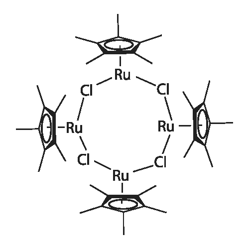 Chloro(pentamethylcyclopentadienyl)ruthenium(II) tetramer structure diagram