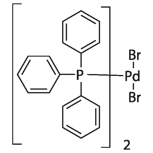 dibromopalladium;triphenylphosphane structure diagram