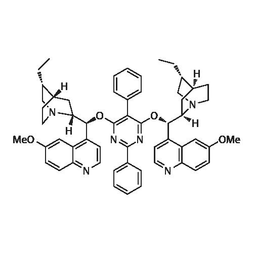 (1S,1'S,3R,3'R,4S,4'S,6R,6'R)-6,6'-((1S,1'S)-((2,5-diphenylpyrimidine-4,6-diyl)bis(oxy))bis((6-methoxyquinolin-4-yl)methylene))bis(3-ethylquinuclidine) structure diagram