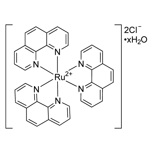 DIchlorotris(1,10-phenanthroline)ruthenium(II) hydrate structure diagram