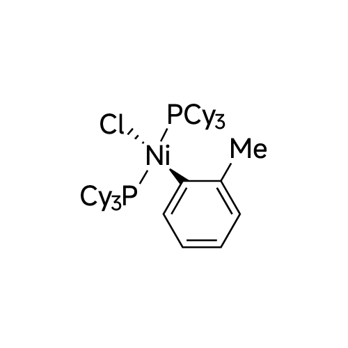 trans-Bis(tricyclohexylphosphine)(2-methylphenyl)nickel(II) chloride structure diagram