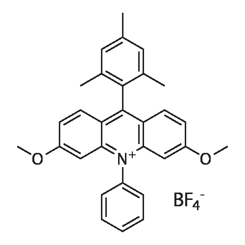 9-mesityl-3,6-dimethoxy-10-phenylacridin-10-ium tetrafluoroborate structure diagram