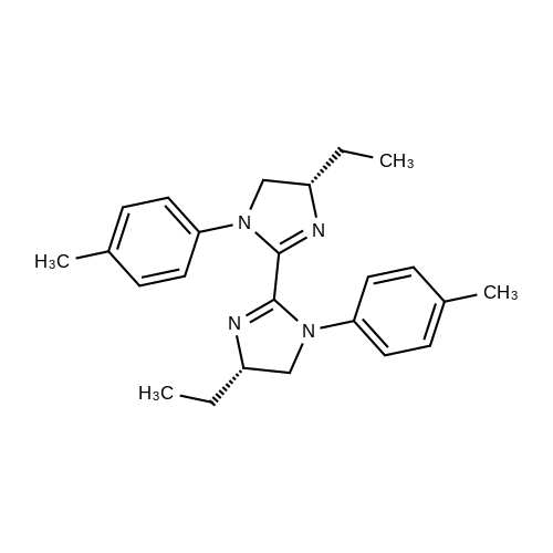 (4S,4'S)-4,4'-Diethyl-1,1'-di-p-tolyl-4,4',5,5'-tetrahydro-1H,1'H-2,2'-biimidazole structure diagram