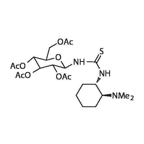 (2R,3R,4S,5R,6R)-2-(Acetoxymethyl)-6-(3-((1S,2S)-2-(dimethylamino)cyclohexyl)thioureido)tetrahydro-2H-pyran-3,4,5-triyl triacetate structure diagram