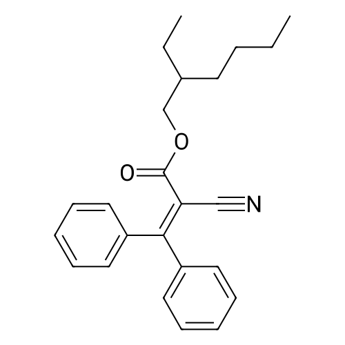 2-Ethylhexyl 2-cyano-3,3-diphenylacrylate structure diagram