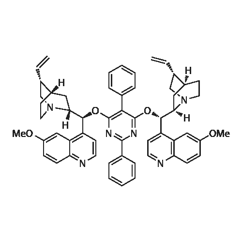 (1S,1'S,3R,3'R,4S,4'S,6R,6'R)-6,6'-((1S,1'S)-((2,5-diphenylpyrimidine-4,6-diyl)bis(oxy))bis((6-methoxyquinolin-4-yl)methylene))bis(3-vinylquinuclidine) structure diagram