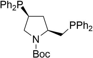 (2S,4S)-N-Boc-4-Diphenylphosphino-2-diphenylphosphinomethyl-pyrrolidine structure diagram